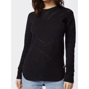 Tentree Organic Cotton Black Minimalist Knit Sweater Lightweight